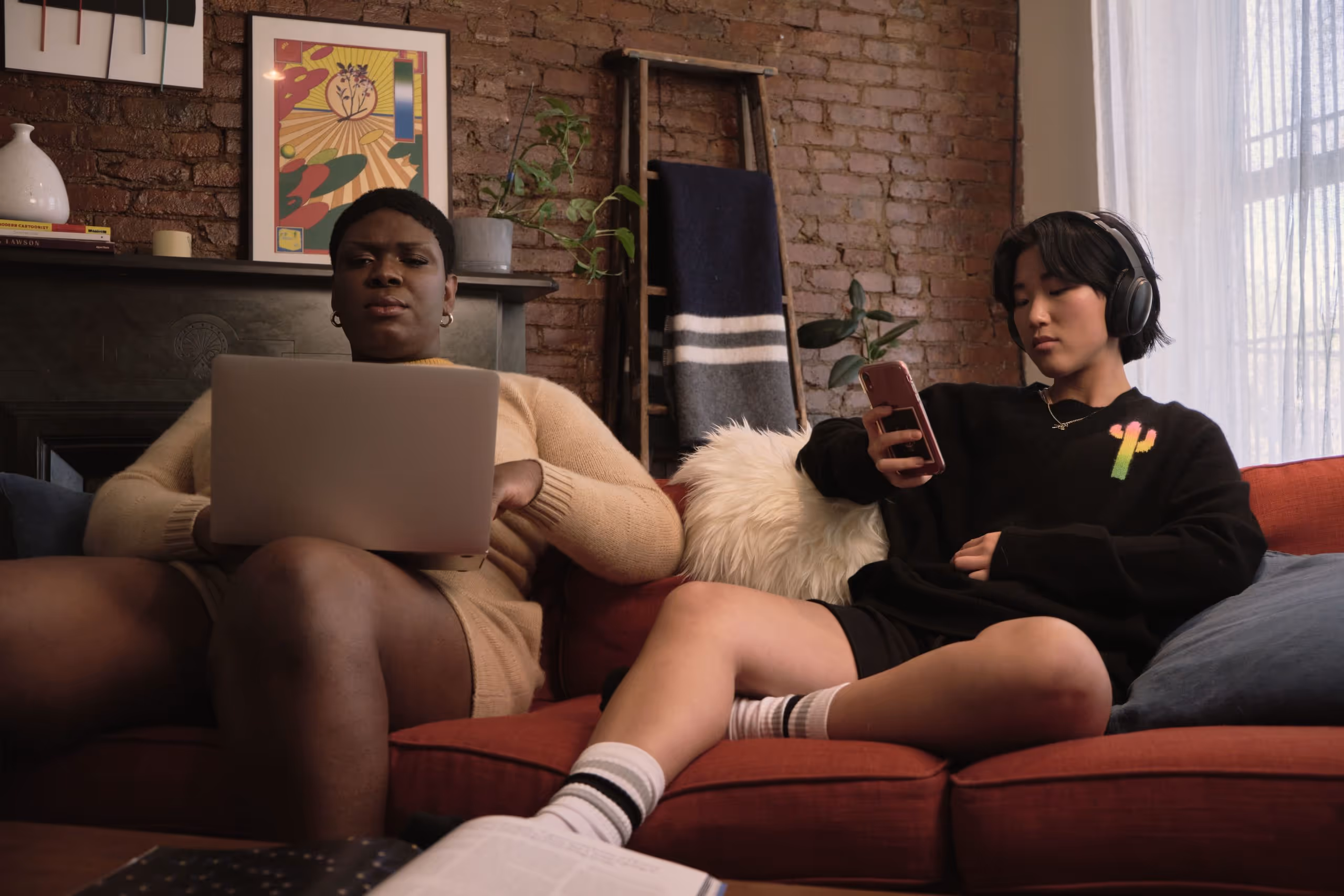 laptop and phone users